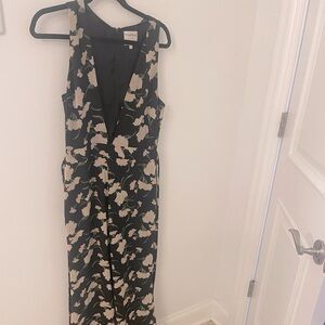 Privacy Please belted black pantsuit with deep V neckline - Size M